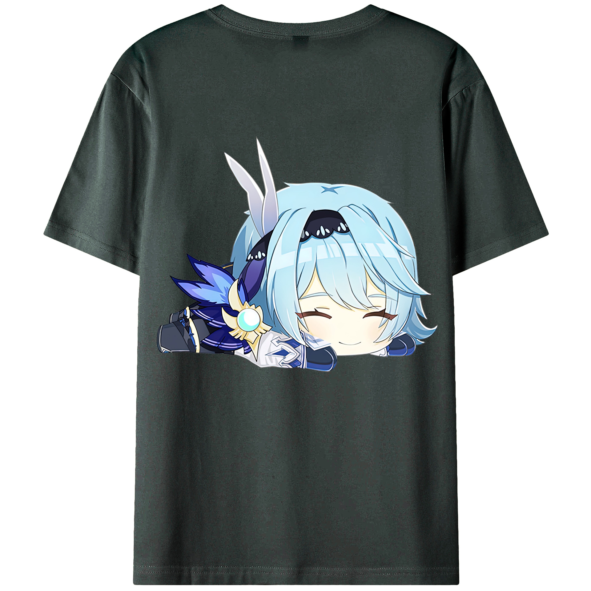 げんし神 优菈 ゆうら genshin Yūra 綿100％ メンズ半袖Tシャツ（バックプリント） 通気性